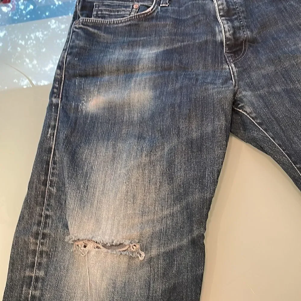 Mavi jeans 36/33 MATT dark blue wash straight light stretch distressed